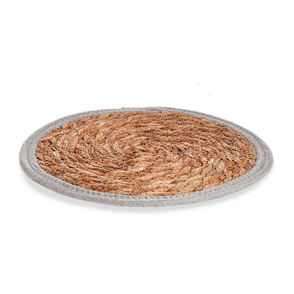 Tapete Natural Borde Gris 30cm Colección Kinvara_0
