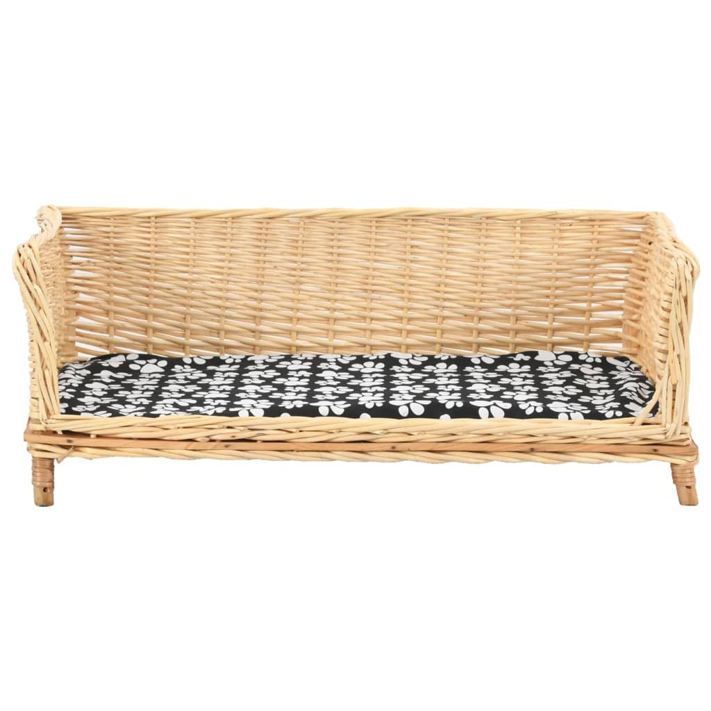 Vidaxl Cesta Para Perros Con Cojín Sauce Natural 90x54x35 Cm_1