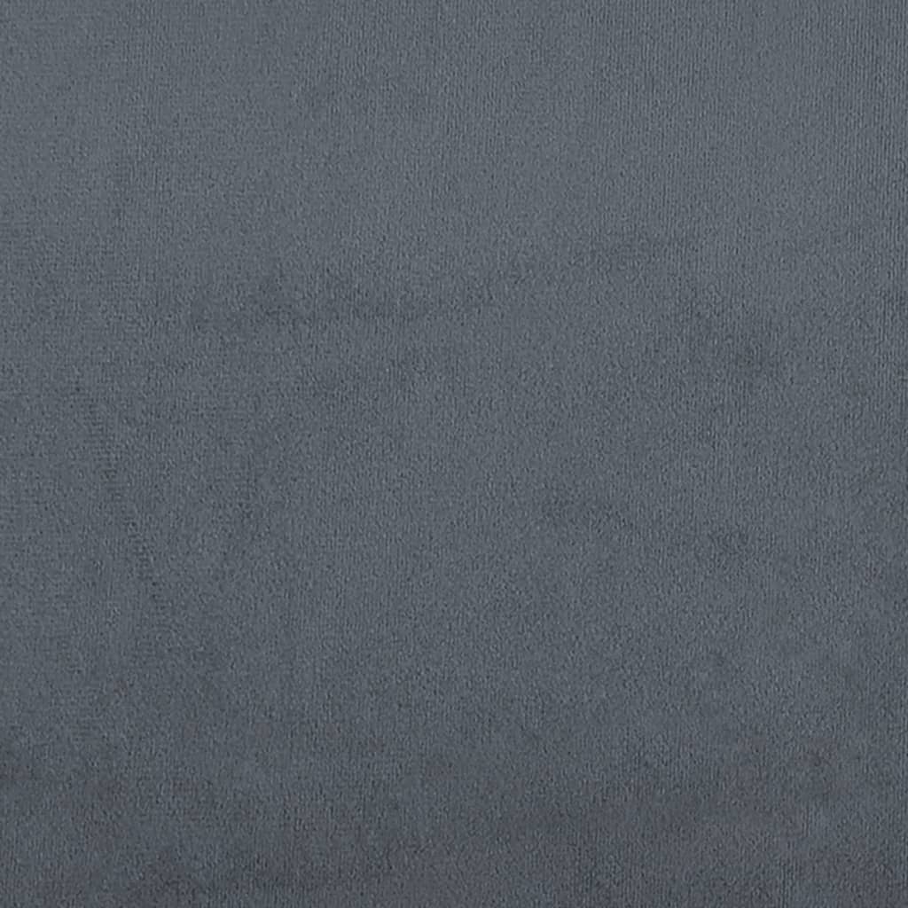 Sofá Cama De 2 Plazas Con Taburete Terciopelo Gris Oscuro / Vetonek_5