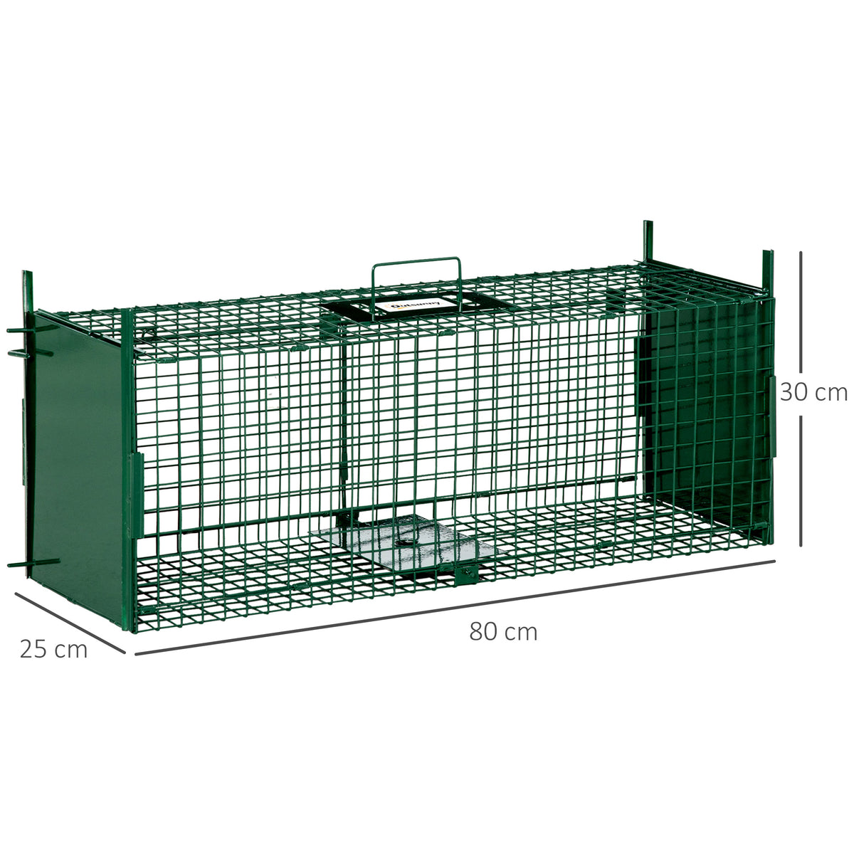 Outsunny Trampa Para Animales Vivos Con 2 Puertas Asa Para Ratones 80x25x30 Cm_2