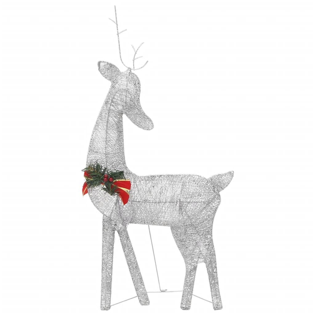 Vidaxl Renos De Navidad 6 Piezas De Malla Blanco Frío Plateado_3