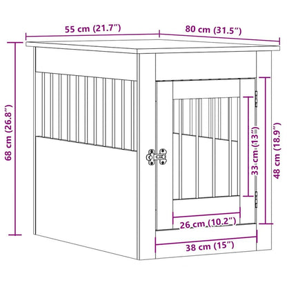 Vidaxl Jaula Para Perros Madera De Ingeniería Gris Sonoma 55x80x68 Cm_2