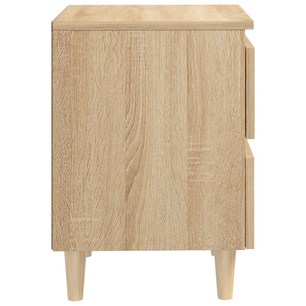 Mesitas De Noche 2 Uds Patas De Madera Roble Sonoma 40x35x50 Cm_3
