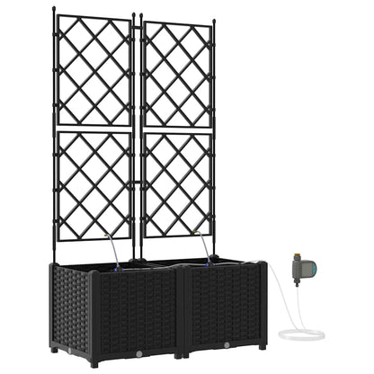 Macetero De Jardín 2 Uds. Negro 80 X 40 X 142 Cm Pp_0
