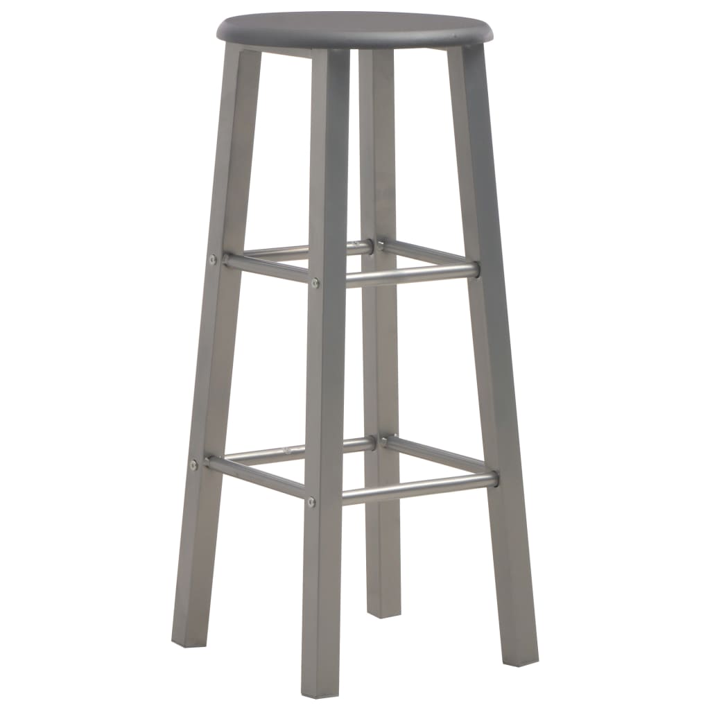 Taburetes De Cocina 2 Unidades Mdf Gris Antracita_0