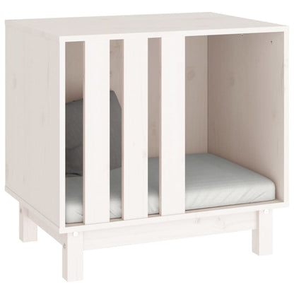 Caseta Para Perros Madera Maciza De Pino Blanco 60x45x57 Cm_5