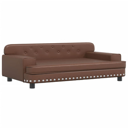 Cama Para Perros De Cuero Sintético Marrón 90x53x30 Cm / Vetonek_1