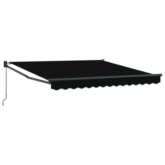 Toldo Retráctil Negro 350 X 250 Cm 100% Poliéster Y Aluminio_0