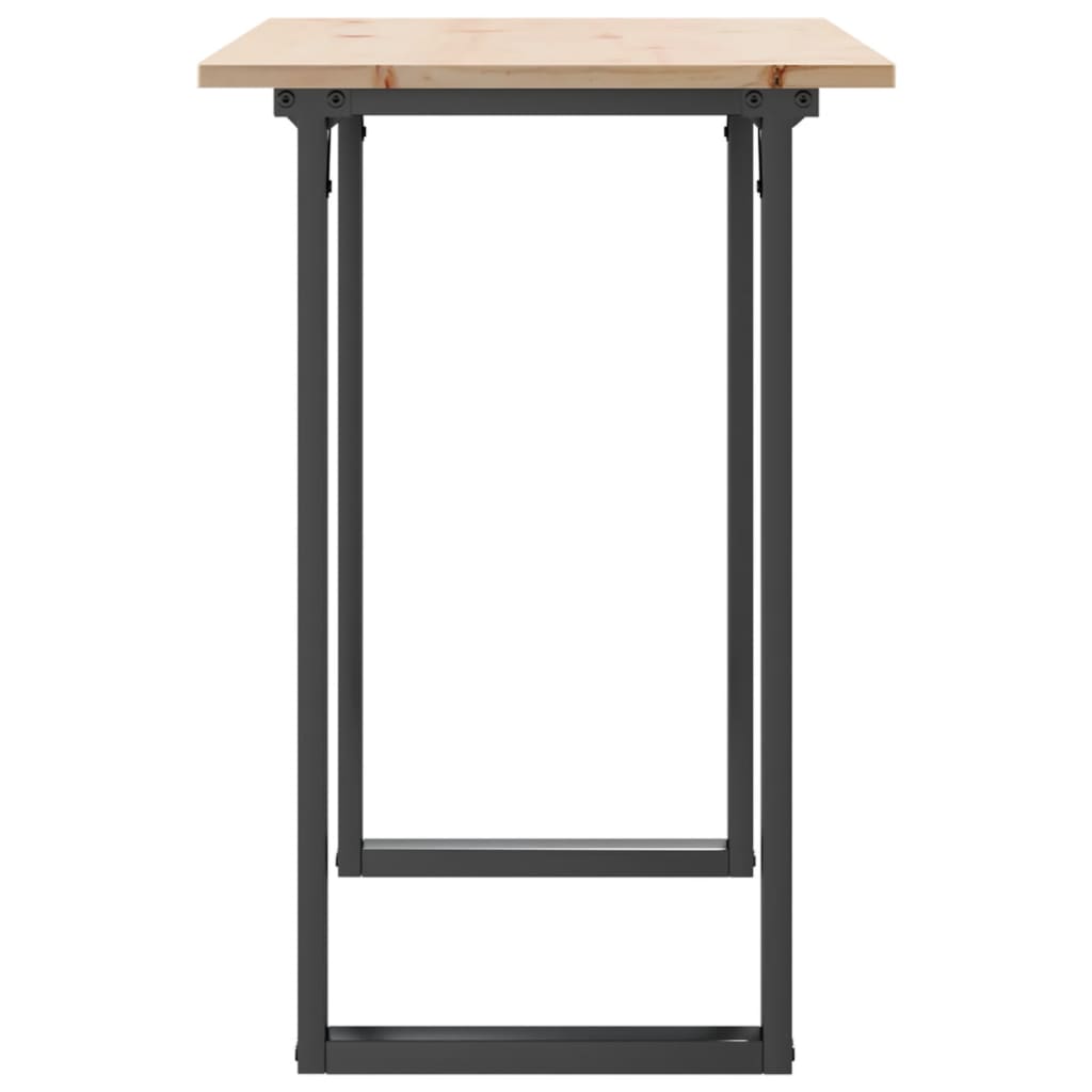 Mesa De Comedor Marco O Madera Maciza Pino Y Acero 100x50x75cm_3