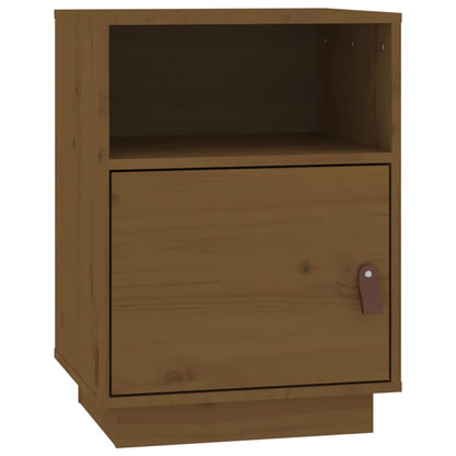 Mesita De Noche Madera Maciza De Pino Marrón Miel 40x34x55 Cm_0