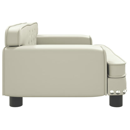 Cama Para Perros De Cuero Sintético Crema 70x45x30 Cm / Vetonek_0