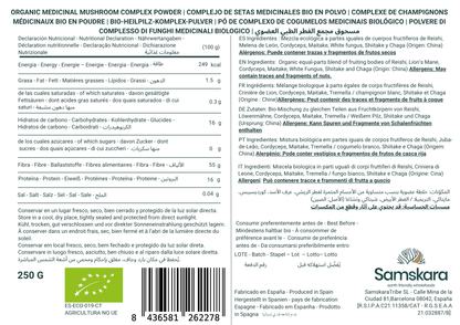 Complejo De Setas Hongos Medicinales En Polvo Bio 250gr | Complejo De Hongos Ecológico Vegano Para Café Y Smoothies_1