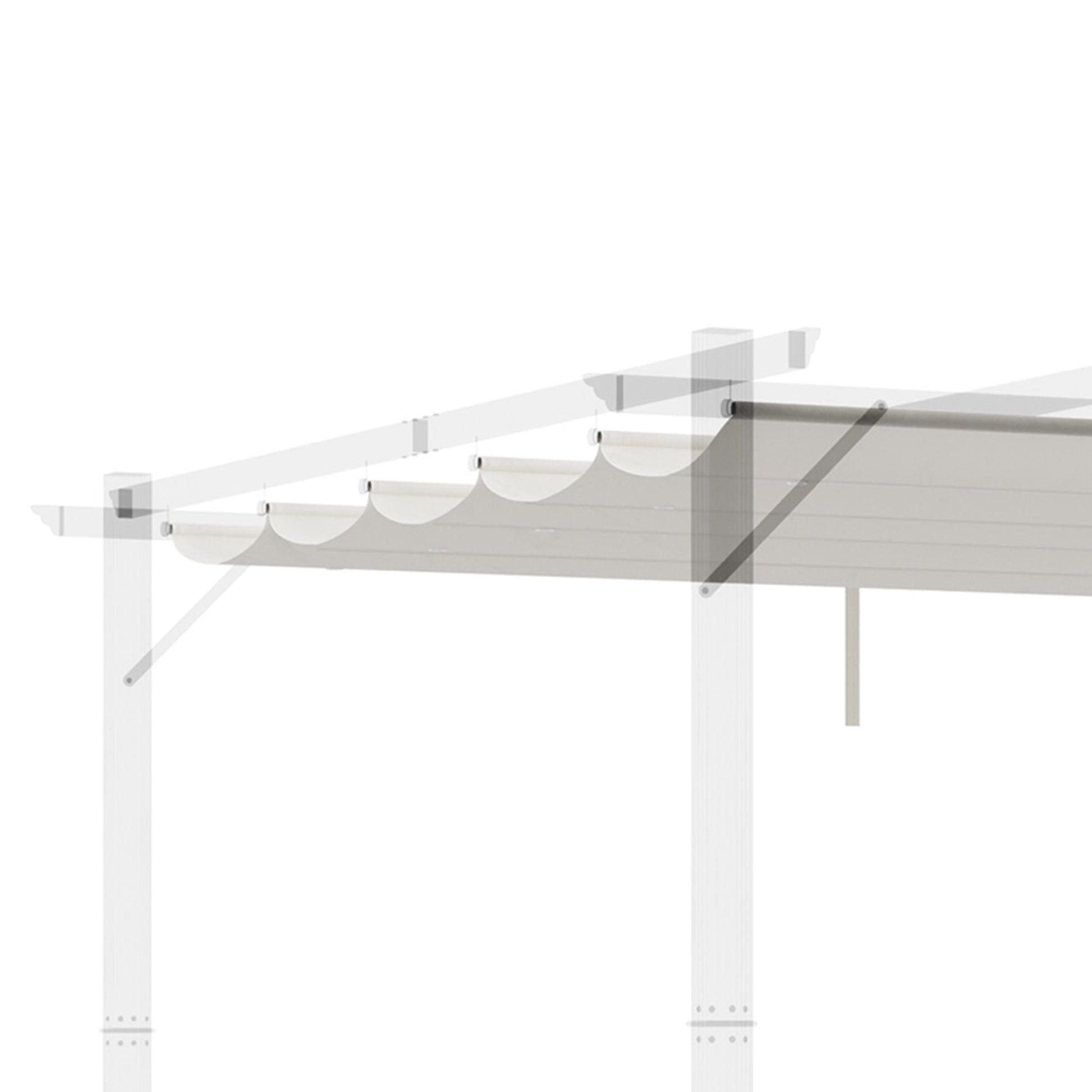 Outsunny Cubierta Para Pérgola Retráctil 2,5x2,55m Para Marco De 3x3 M Crema_4