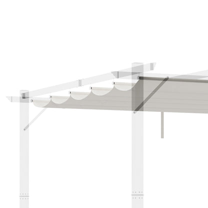 Outsunny Cubierta Para Pérgola Retráctil 2,5x2,55m Para Marco De 3x3 M Crema_4