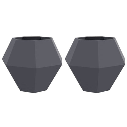 Jardinera 2 Pcs Antracita 100 X 100 X 80 Cm Acero_0