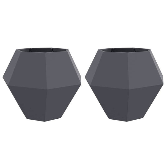 Jardinera 2 Pcs Antracita 100 X 100 X 80 Cm Acero_0