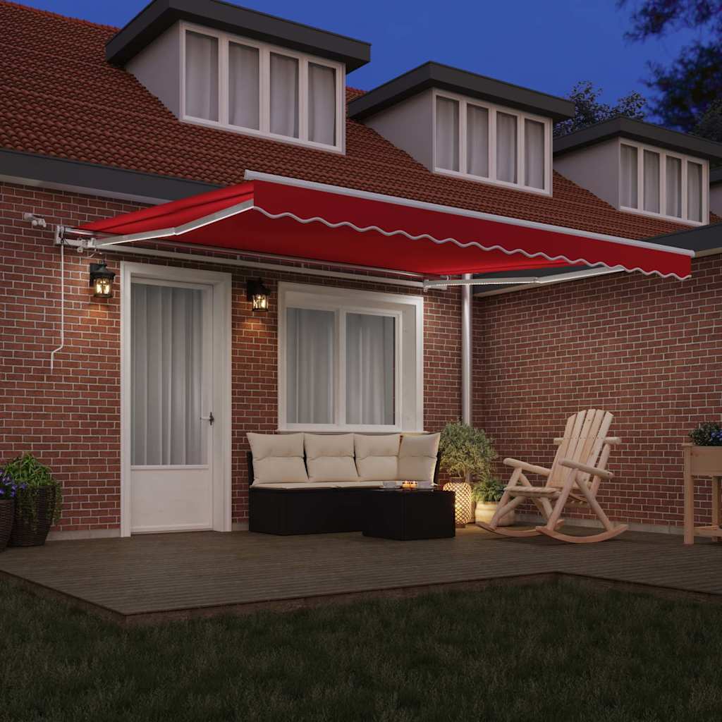 Toldo Retráctil Rojo 400 X 300 Cm Poliéster_2