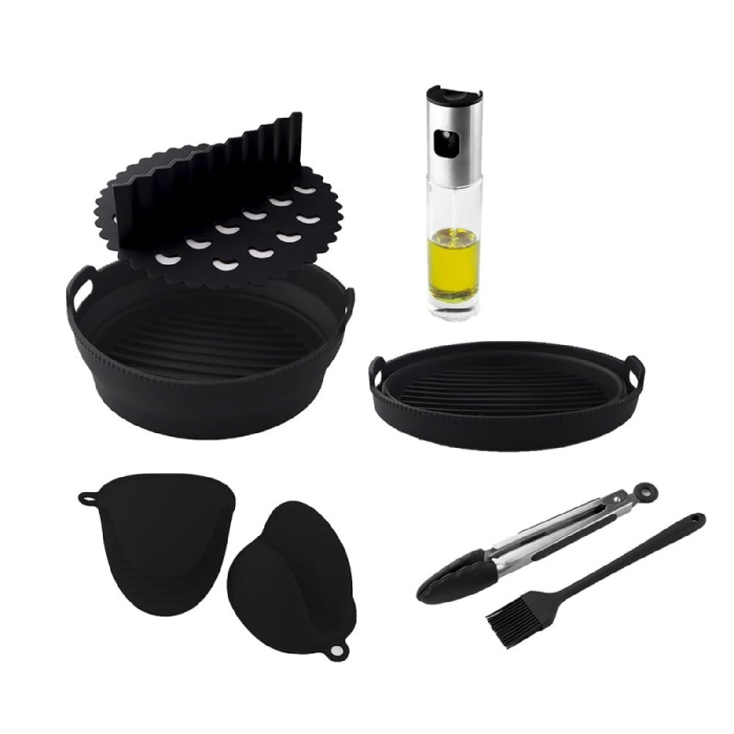 Accesorios Freidora Sin Aceite Cecofry Silicone Pack Accessories. Freidora De Aire De 5-6,5 L, Incluye Molde, Separador De Comida, Guantes, Brocha,_0