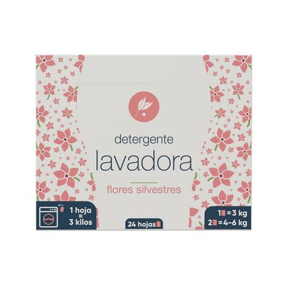 Detergente Lavadora en Láminas Flores silvestres Neletab 24 uds