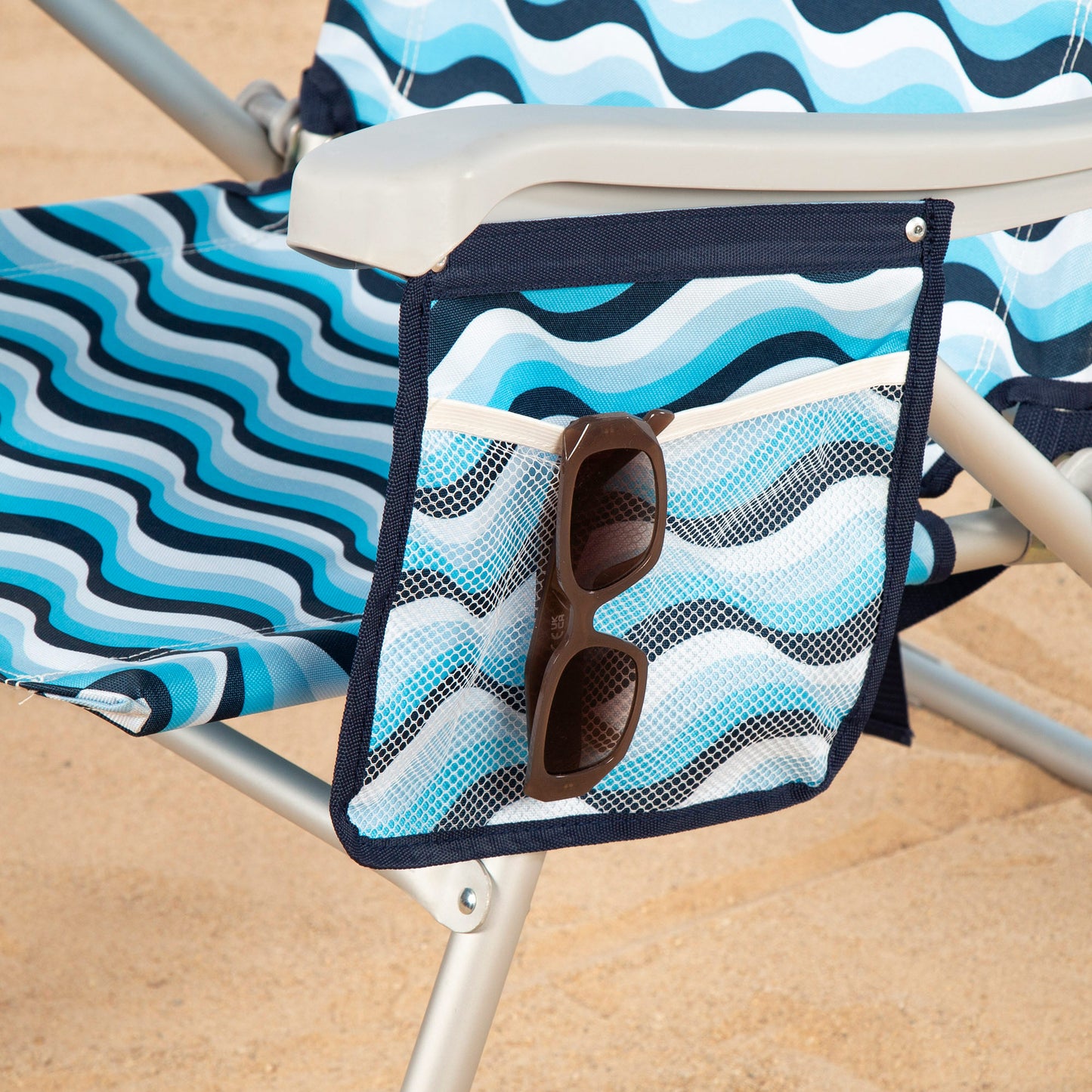 Aktive Silla De Playa Xl Plegable De Aluminio 5 Posiciones Con Asas Mochila Aruba_5