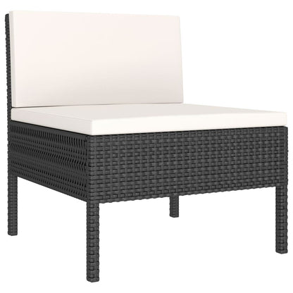 Vidaxl Set De Muebles De Jardín 3 Pzas Y Cojines Ratán Sintético Negro_3
