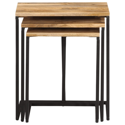 Mesas Apilables 3 Piezas Madera Maciza De Acacia_2