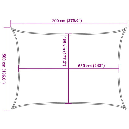 Vidaxl Toldo De Vela Rojo Hdpe 160 G/m² 5x7 M_2