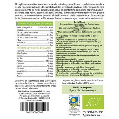 Cáscara de Psyllium 200 g, Salud Viva