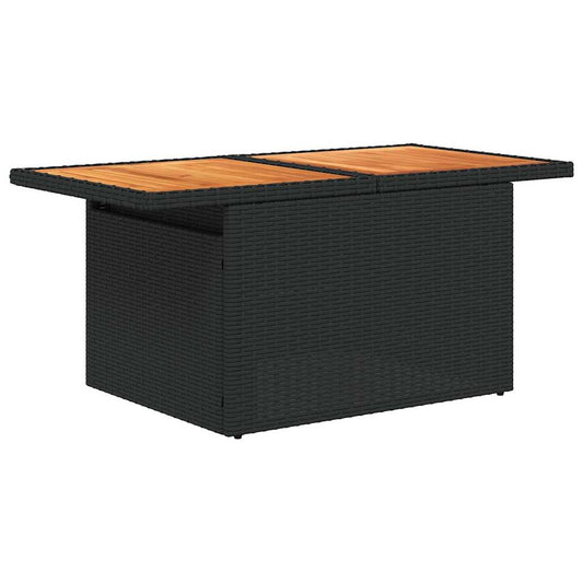 Set Sofás Jardín Y Cojines 7 Pzas Ratán Sintético Acacia Negro / Vetonek_0