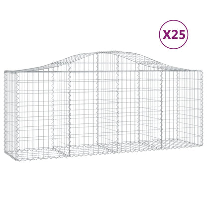 Cestas De Gaviones 25 Uds Forma De Arco Hierro 200x50x80/100 Cm_0