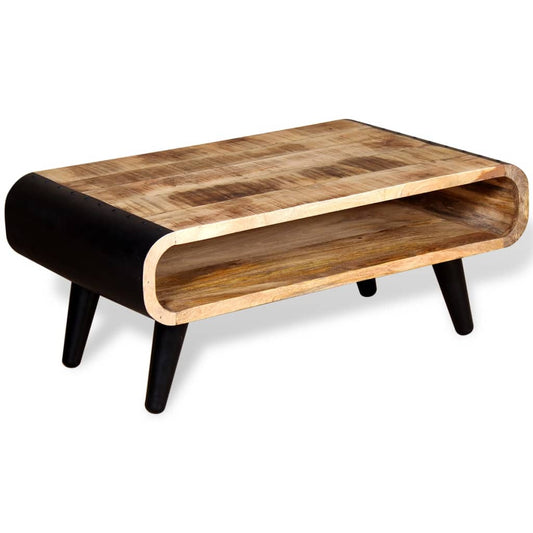Mesa De Centro De Madera De Mango Rugosa 90x55x39 Cm_0