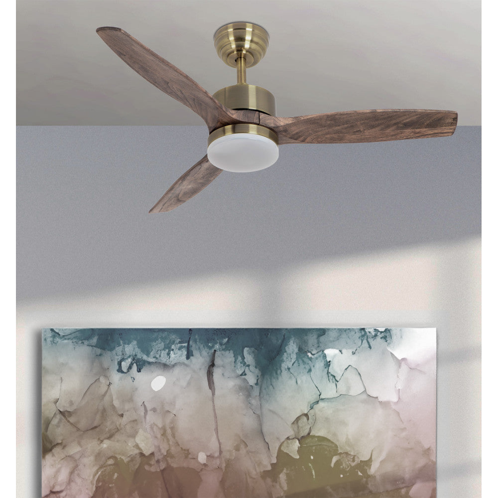 Ventilador Dc Torino 24w Cuero 3aspas Roble 6vel 107d 2424lm 3000k,4000k,6500k Remoto+temporizador+memoria_1