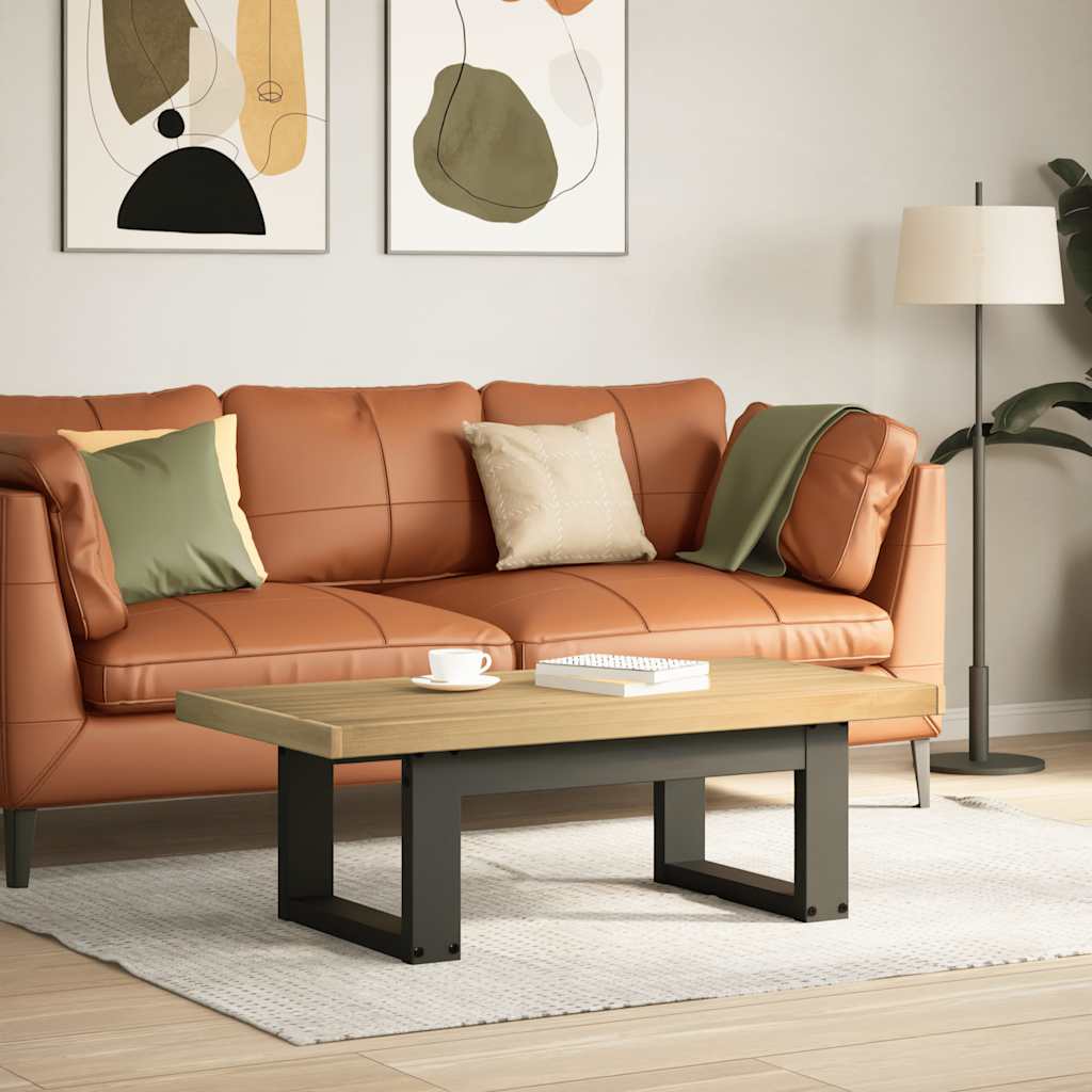 Mesa De Centro Noain Patas En U Madera Maciza Pino 120x60x40 Cm_0