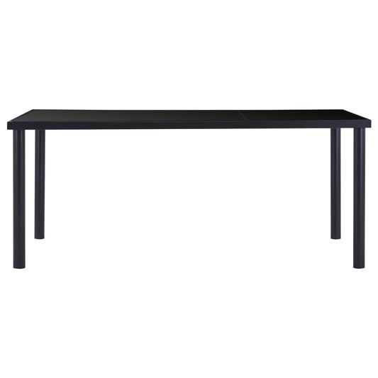 Mesa De Comedor De Vidrio Templado Negro 180x90x75 Cm_0