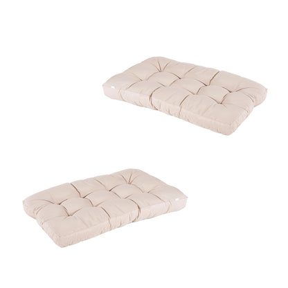 Pack 2 Cojines Asiento Para Palet, Tamaño: 80x120x16 Cm, Color Vainilla , Repelente Al Agua_0