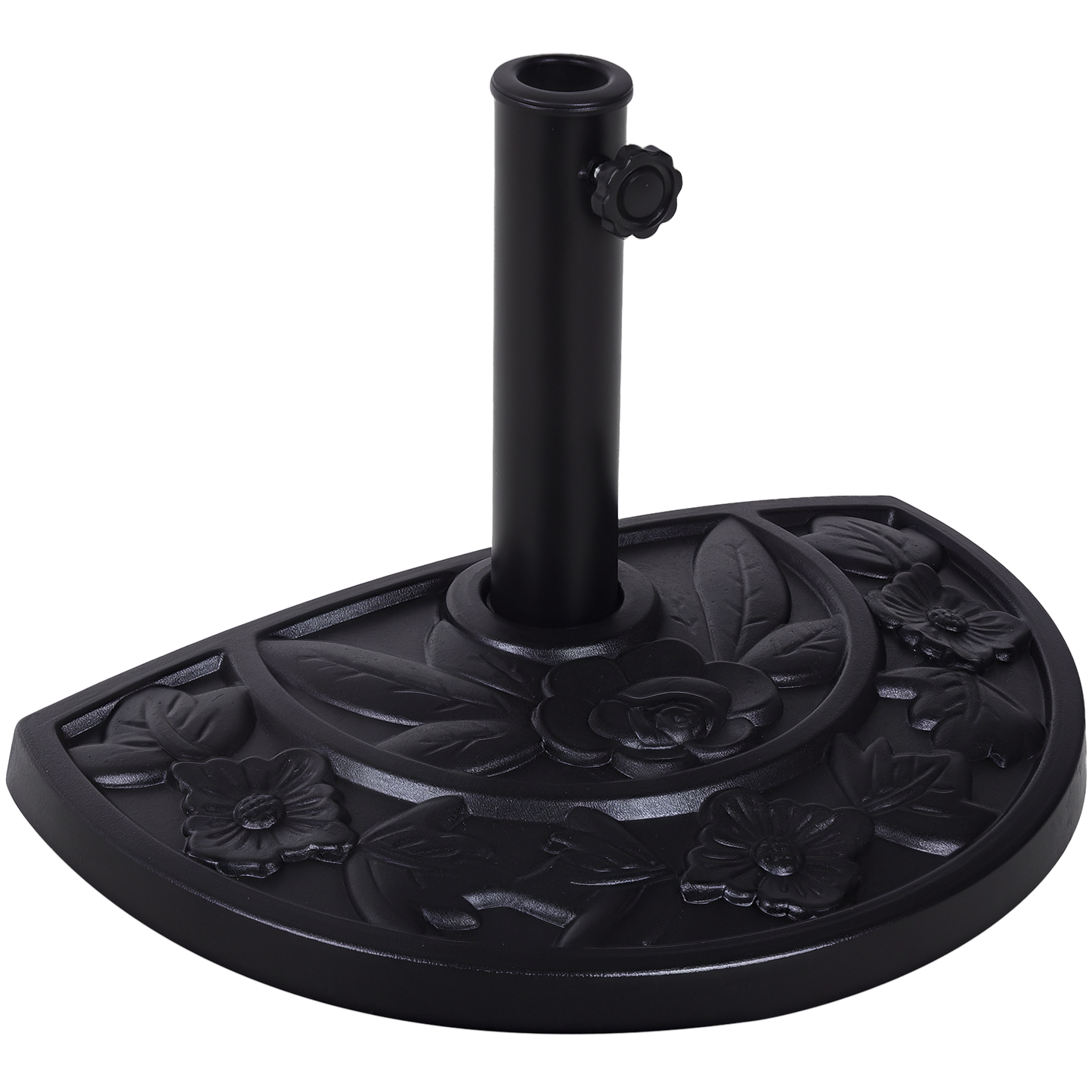 Outsunny Base De Sombrilla Semicírculo Peso 9 Kg Soporte Para Parasol De Resina Para Poste De Paraguas De Ø3_0