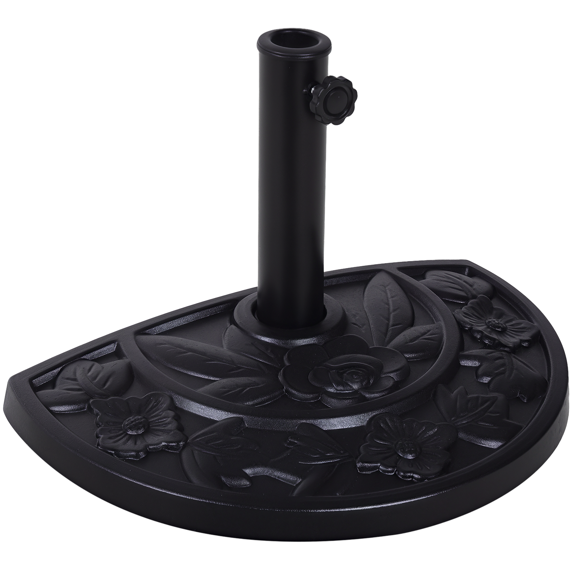 Outsunny Base De Sombrilla Semicírculo Peso 9 Kg Soporte Para Parasol De Resina Para Poste De Paraguas De Ø3_0