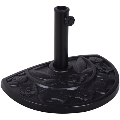 Outsunny Base De Sombrilla Semicírculo Peso 9 Kg Soporte Para Parasol De Resina Para Poste De Paraguas De Ø3_0