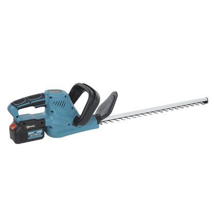 Outsunny Cortasetos Eléctrico Con 2 Baterías De 4000mah Y Cuchilla De 51 Cm Azul_1