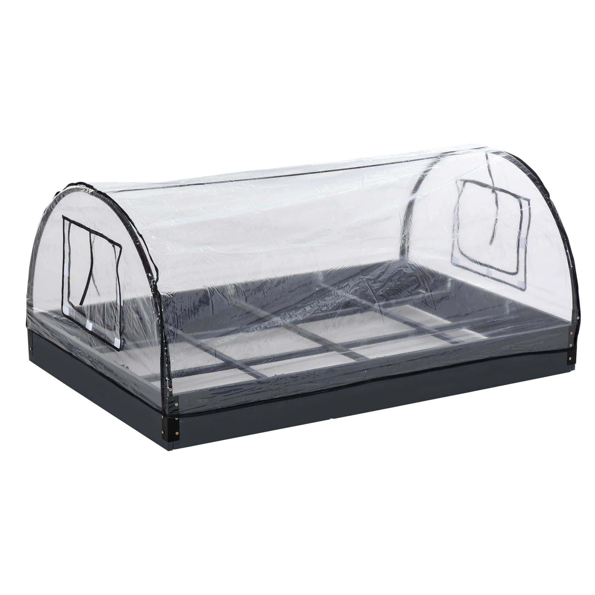 Outsunny Mini Invernadero Túnel Jardín Con Cubierta Pvc Ventanas Enrollables_0
