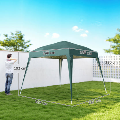 Carpa Plegable Outsunny Verde 240x240x250cm Tela Oxford Acero_2