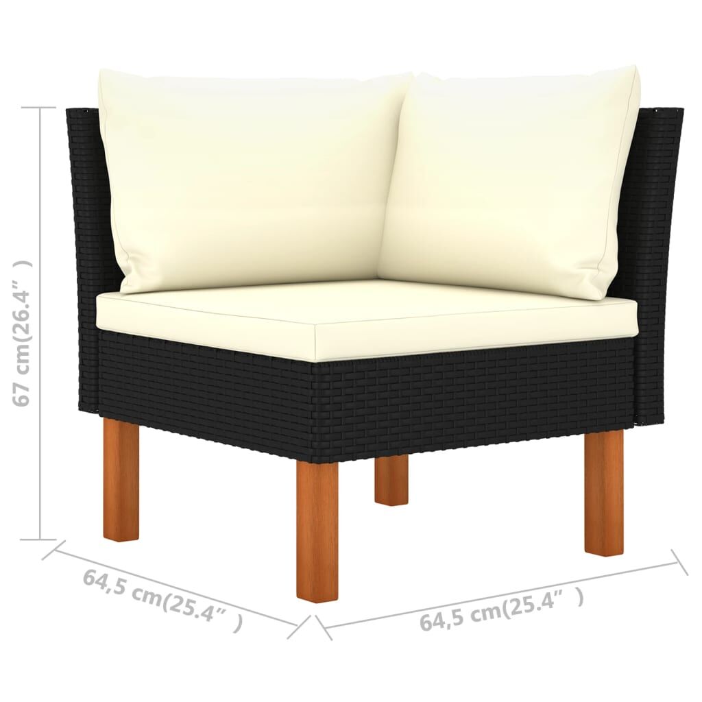 Vidaxl Sofás De Esquina 2 Uds Ratán Sintético Y Madera De Eucalipto_2