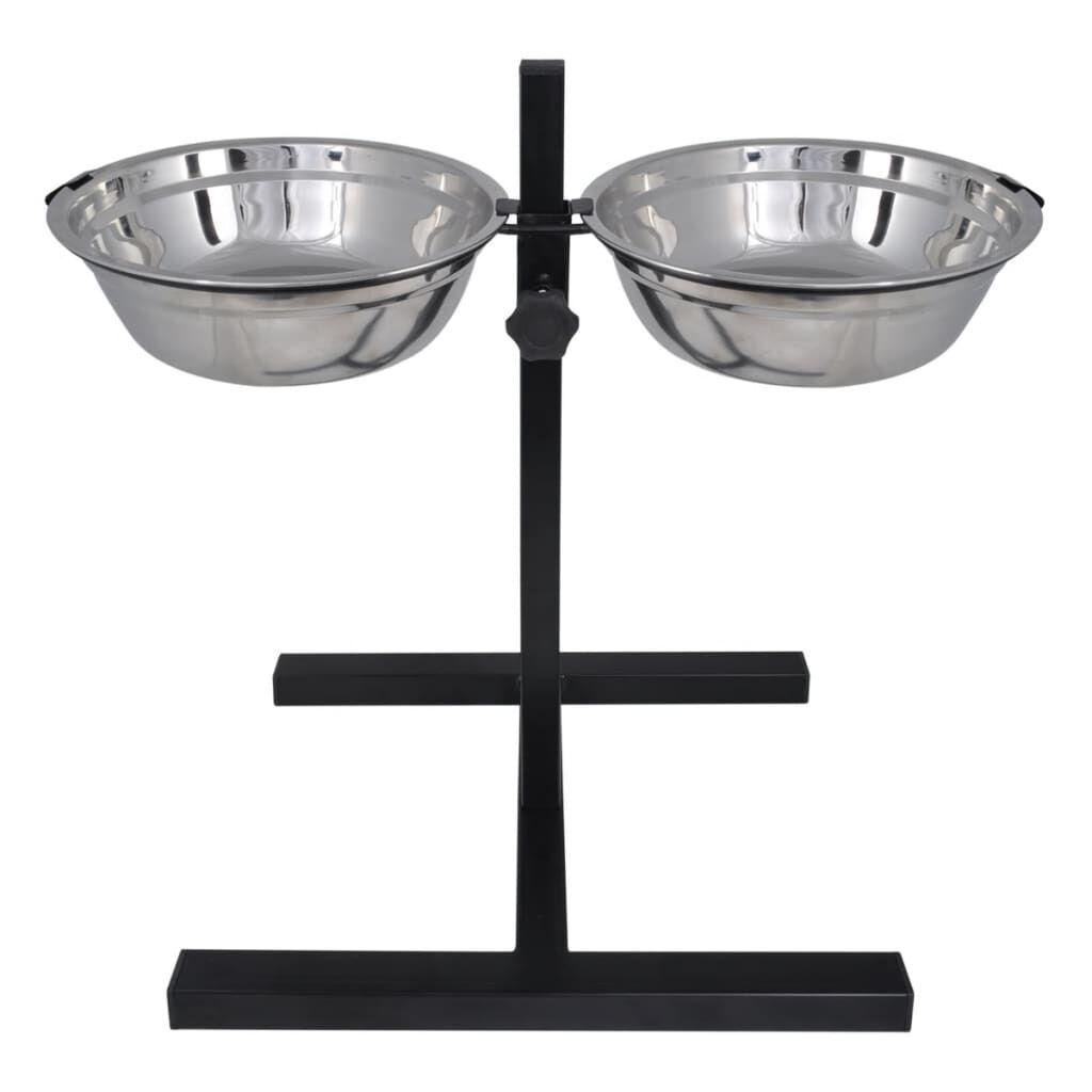 Vidaxl Soporte De Alimentación Ajustable Mascota 2x4.1l Tazón Inoxidable_2