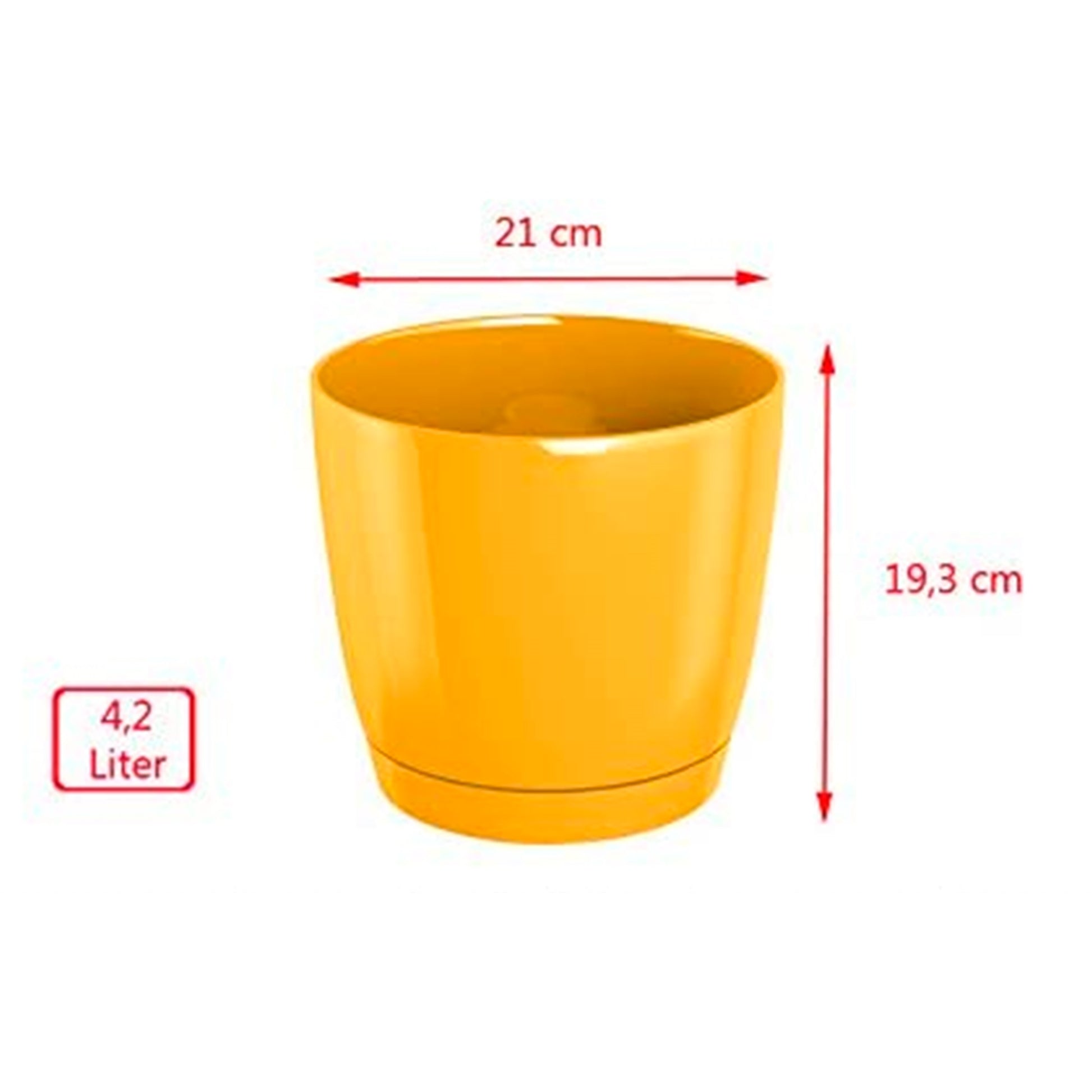 Maceta Redonda De Plastico Coubi Round P En Color Grafito 21 (largo) X 21 (ancho) X 19,3 (altura) Cm_3