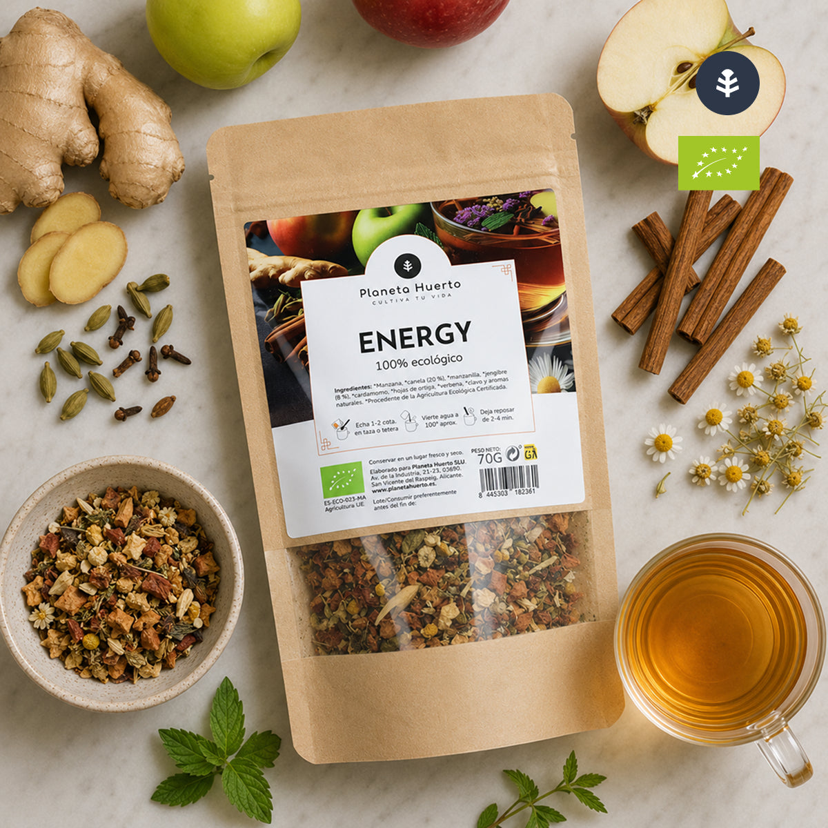 Infusión Energía ECO Planeta Huerto 20 pirámides
