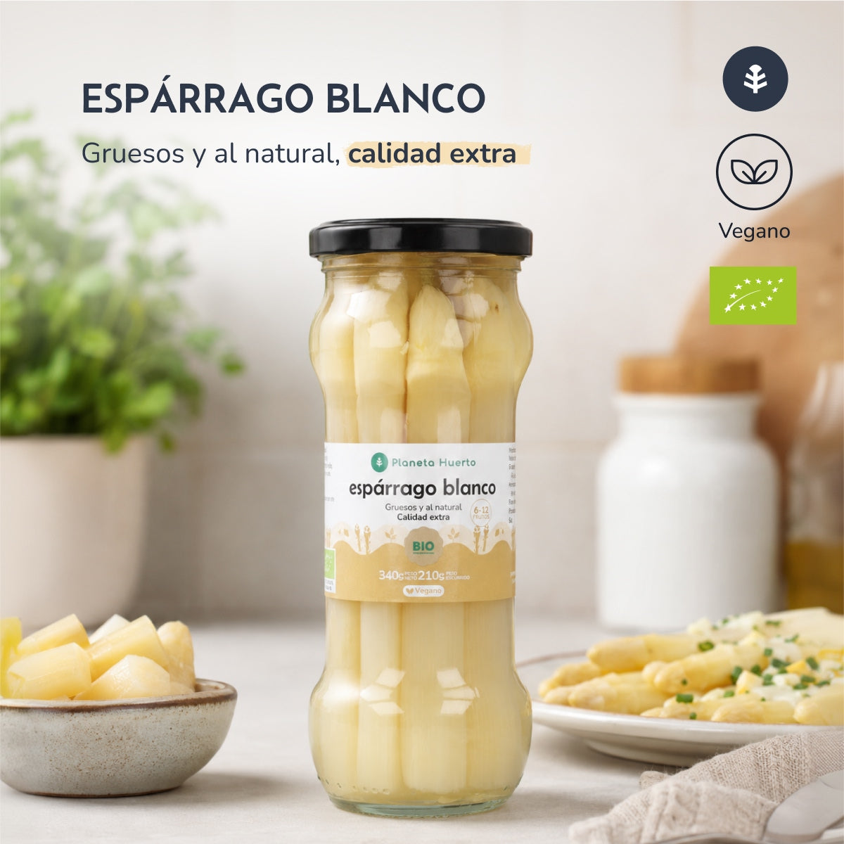 Espárrago blanco grueso ECO Planeta Huerto 340 g