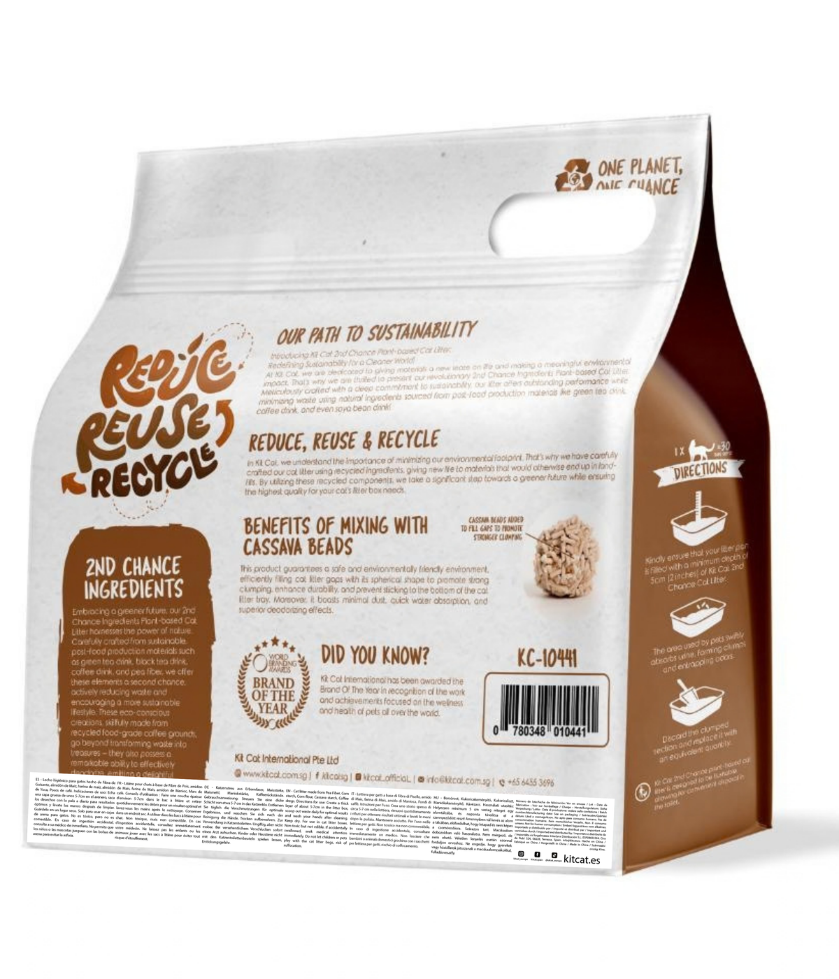 Pack 6 Kit Cat Arena Eco 2nd Chance - Coffee Beans (Natural) 2,5 Kg Semillas de Café , Guisante y Yuca