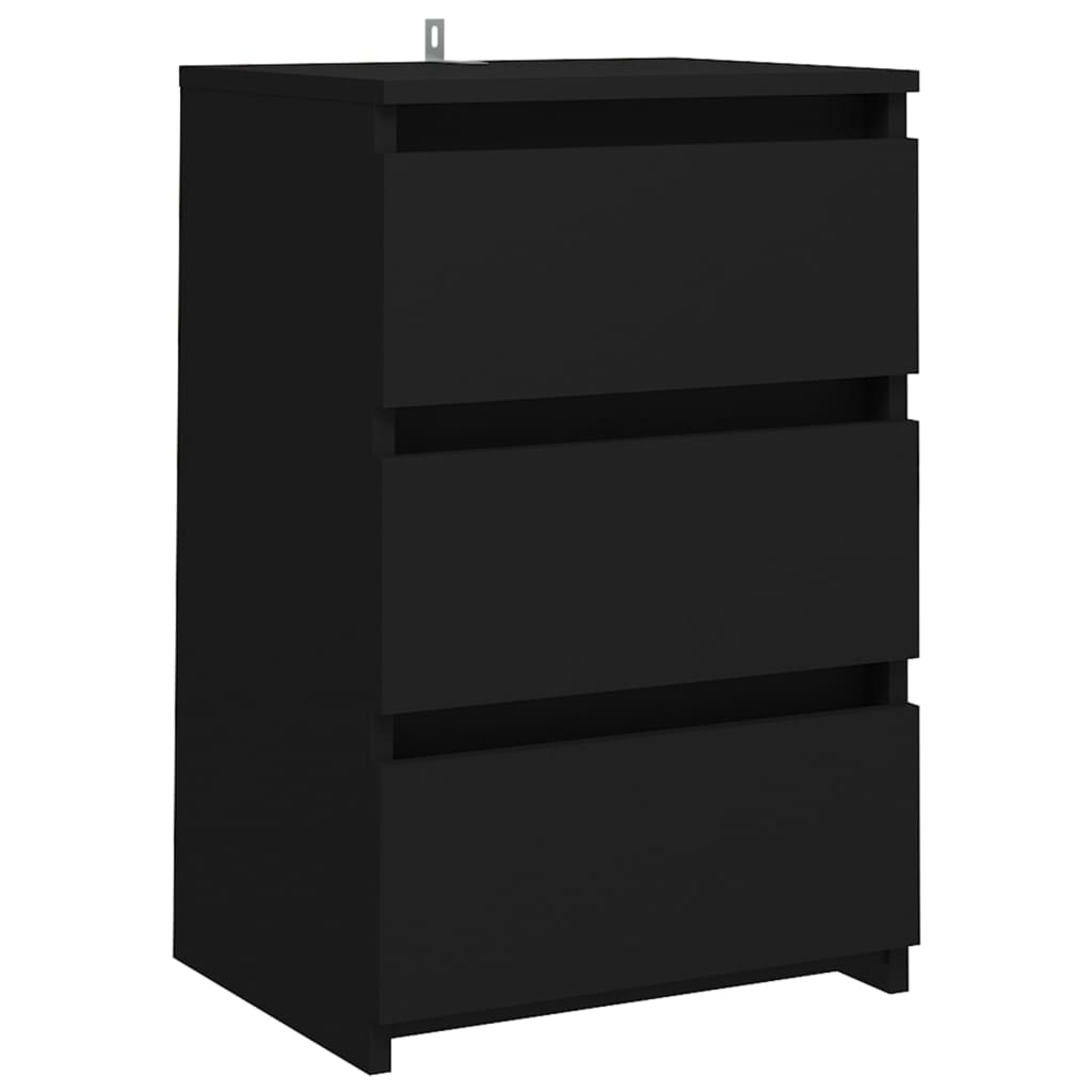 Mesitas De Noche 2 Uds Madera De Ingeniería Negro 40x35x62,5cm_1