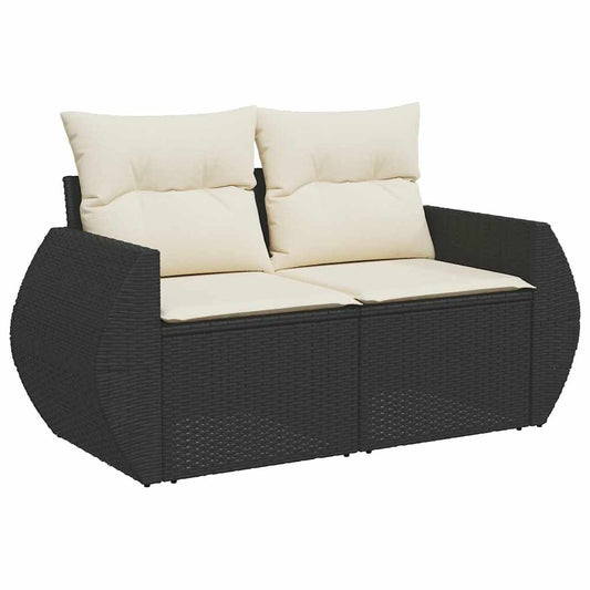 Set De Sofás De Jardín Con Cojines 9 Pzas Ratán Sintético Negro / Vetonek_0