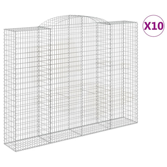 Cestas De Gaviones 10 Uds Forma De Arco Hierro 300x50x220/240cm_0